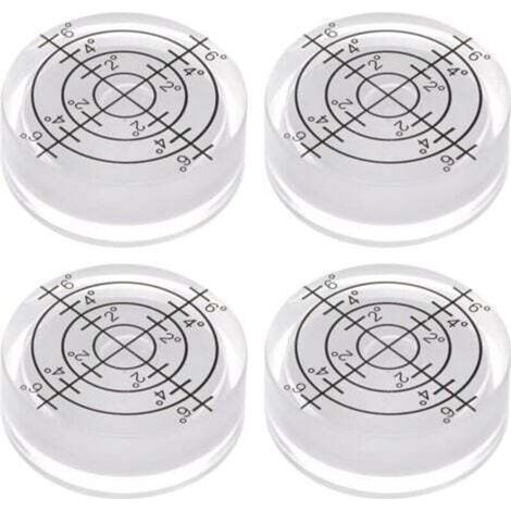Purchasing Map Lot de 4 niveaux à bulle ronds 32 x 7 mm, mini marqueurs de niveau Bullseye ronds pour nivellement d'appareil photo, trépied, télescope, atelier, plateau tournant, blanc (1/4)