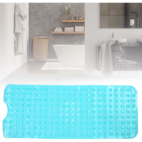 Tapis de bain en PVC, tapis de salle de bain antidérapant à ventouses, tapis de douche antidérapant, vert translucide, 40,5 × 101 cm (1/5)