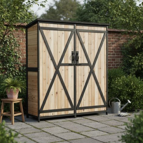 Armoire de Jardin Bois Thermo-Traité 0.7m² Arbour avec Plancher (1/5)