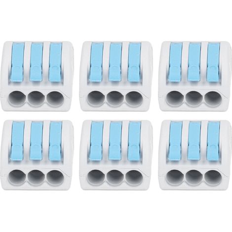 Lot de 50 connecteurs de fils à 3 ports en bronze pour câblage PC compact, connexion rapide, bleu (1/5)