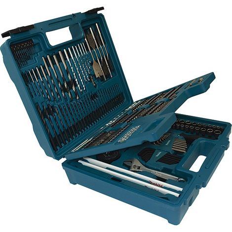 Makita – Ensemble d'outils 256 unités – Module de servante – Largeur 40cm – Longueur 60cm – Type de clé 13mm pour travaux intensifs