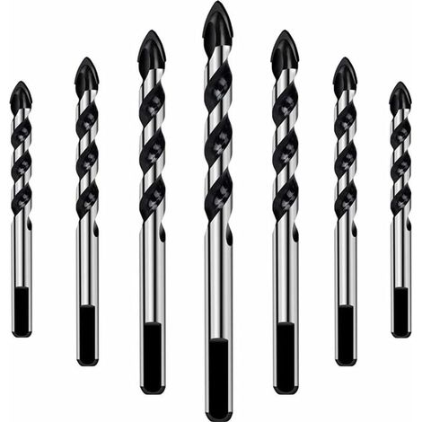 7-teiliges Bohrerset für Fliesen, Glas, Beton, Stein, Ziegel, Kacheln, Keramik und Spiegel (3 mm, 4 mm, 5 mm, 6 mm, 8 mm, 10 mm, 12 mm)