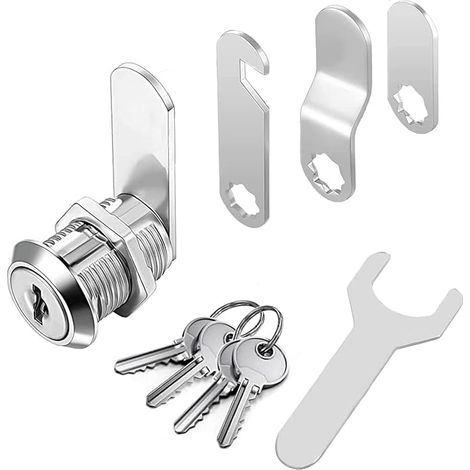 Security Mailbox Lock with Furniture Error 4 Keys for Drawer Cabinet Cam Lock Comes with 4 Different Lock Plates (1/5)