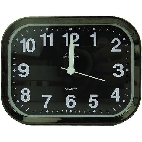 Réveil de bureau avec cadre électroplaqué, mini réveil à quartz de chevet disponible en 4 formes différentes (1/5)