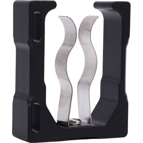 Support magnétique pour chariot, en alliage d'aluminium anti-rayures, avec pince à ressort en acier inoxydable. Accessoire idéal pour chaises de plage et cannes à pêche (noir). (1/5)