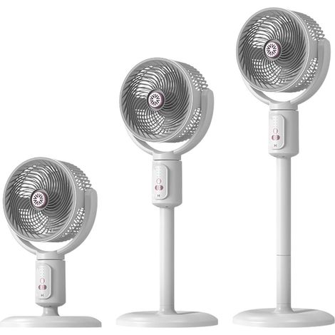 Ventilateur tour réglable, oscillateur sur pied rechargeable Blanc (1/5)