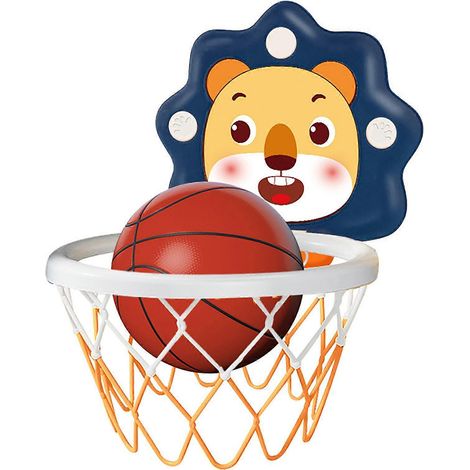 Panier de basket suspendu pour enfants 709H, sans perforation, pour garçons, jouet de basket d'intérieur pour la maternelle, petit modèle bleu (1/5)