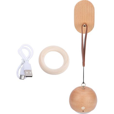 Voice-activated night light, 3 brightness levels, portable wooden LED for bedroom (1/5)