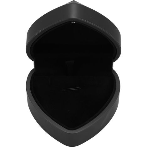 LED-Licht-Anhänger-Halskettenbox, großes Fassungsvermögen, weiches Futter, herzförmige LED-Anhängerbox, Schmuckgeschenkbox für Valentinstag, Jahrestag, Hochzeit, Schwarz (1/5)