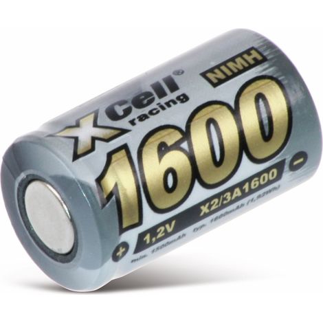 XCELL batterie NiMH, cellule industrielle, 2/3 A, Flat-Top, 28,5x17mm, 1,2V/1600mAh