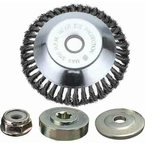 Tête Désherbage - Roue Fil Acier Manganèse - Compatible Débroussailleuse Arbre Droit - Pour Pelouse Jardin Allée - 1 Pièce (1/5)