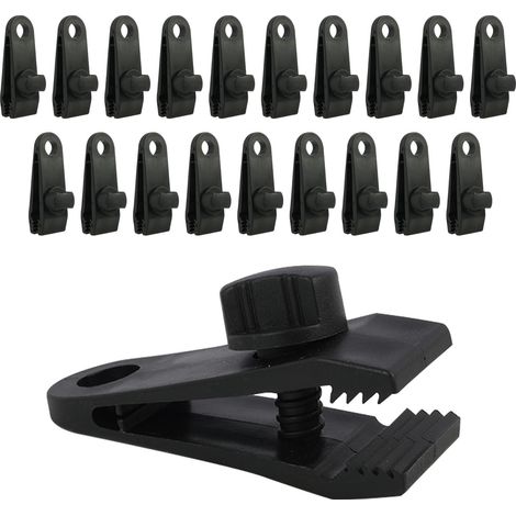 20 PCS Bâche résistants, Attaches pour Bâche Anti Vents avec Verrouillage Pinces Crocodile Léger pour Camping, Bâche de Piscine, Abris (1/5)