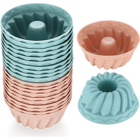 Mini-Bundt-Kuchenformen – wiederverwendbar – 20 Stück – Silikon – Ø 6,5 cm (1/5)