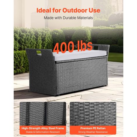 Banc de Rangement Extérieur en Rotin Synthétique Coffre de (1/5)