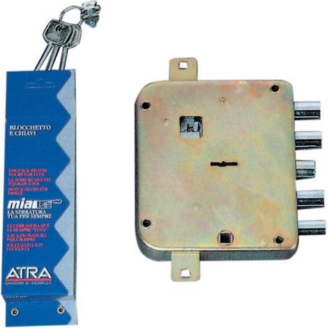 Dierre Atra 3221.2.DB serrure entrA e droite 60 double embout avec loquet et 4 pA nes pour portes blindA es droite mm 162x145 (1/3)