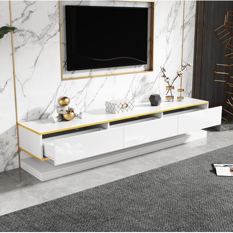 mobile tv contenitore 200 cm 3 cassetti bianco lucido HAVRYA (1/5)