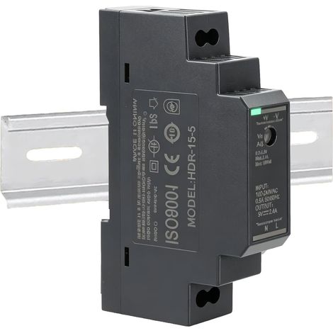 Alimentation par rail de guidage 15 W-5 V pour scénarios domestiques et industriels HDR-15-5 (1/5)