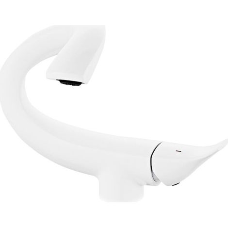 Mitigeur Lavabo la Créativité Robinet Salle Bain avec Aérateur Amovible Robinet Lavabo Laiton Robinet Salle de Bain Chaud et Froid Réglables Mitigeur Salle de Bain Convient aux Hôtels - Blanc (1/5)