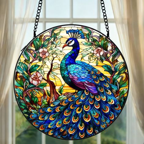 Vitrail tortue attrape-soleil 16 cm décoration fenêtre suspension raffinée cadeau grand-mère (1/5)