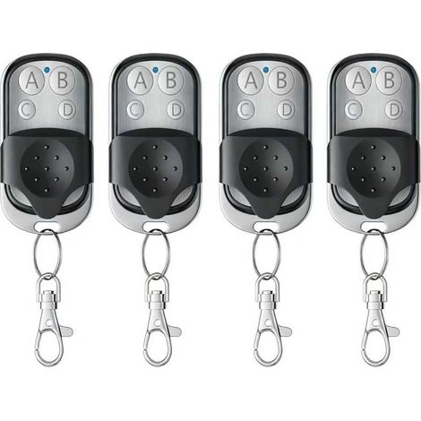 4Pcs Telecommande Portail 433.92 MHz, Universelle Rolling Code Telecommande Duplicateur, Télécommande Garage sans Fil à 4 Boutons pour Porte Garage Électrique avec Couvercle Coulissant (1/5)