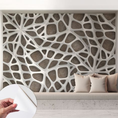 Carta da parati adesiva - lavabile - decorazione murale - per cucina - pellicola decorativa Rete geometrica 208x146 cm (1/5)