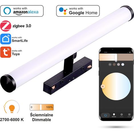 Faretto LED a cilindro WiFi Zigbee da 12W per binari magnetici SMART TRACK 48VDC 2700-6000K dimmerabile (1/5)