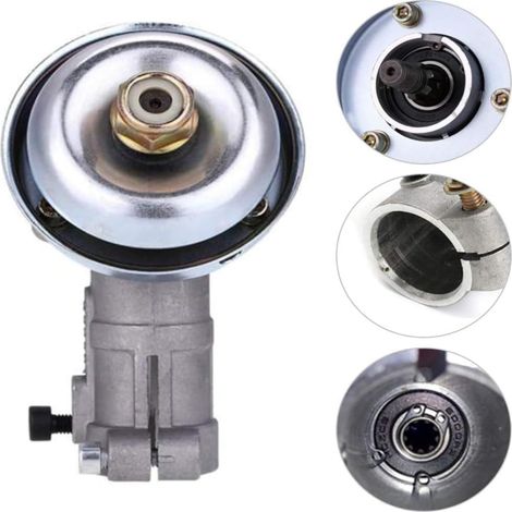 Tête d'engrenage Universelle, Tondeuse à Tige Ronde de 26 mm Engrenage d'angle Gazon 9 Dents Haute Résistance Forte conductivité pour débroussailleuse Outils Jardin(argent) - (1/5)
