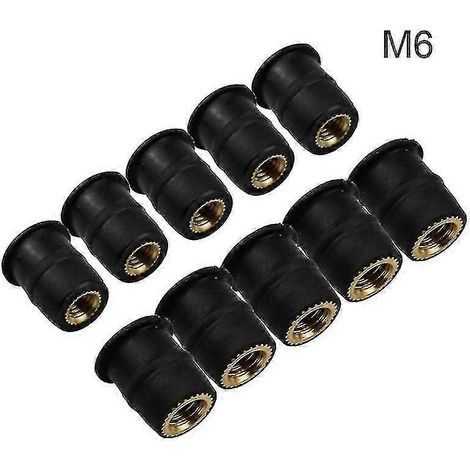 10 vis/ensemble de carénage de pare-brise de moto, écrous à sertir en caoutchouc M4/M5/M6 (1/5)