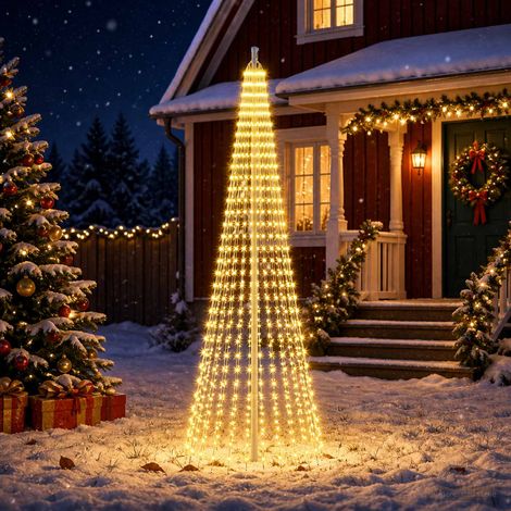 vidaXL Luci per albero di Natale con picchetti 744 LED Bianco caldo e (1/5)