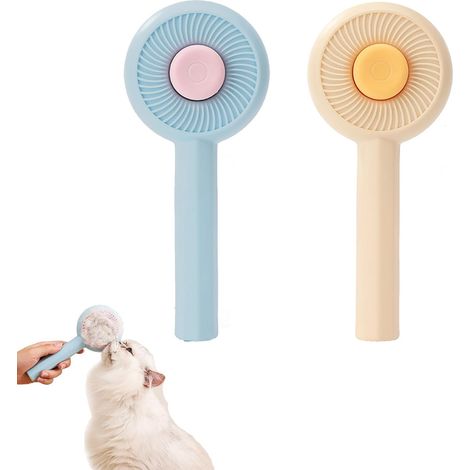 Cepillo para pelo de gato, peine autolimpiante, dientes de acero, diseño ergonómico, para mascotas (1/5)