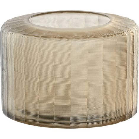 Vase en verre design effet texturé style moderne déco salon - Verre transparent effet beige fumé (1/4)