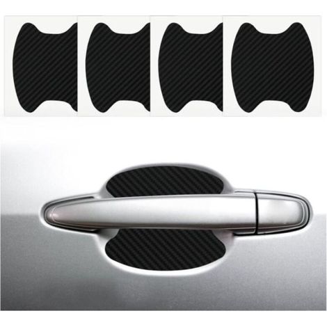Bardusch-Protection Poignee Porte Voiture, 16Pcs Autocollants Extérieurs de Voiture, Covering Carbone Film Covering Voiture, Covering Noir (1/4)