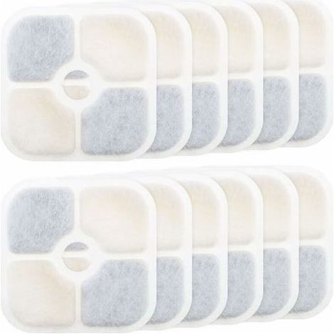 12 Pack Pet Water Fountain Replacement Filter Compatible with Catit PIXI 43717 8.4 x 8.4 cm (1/5)
