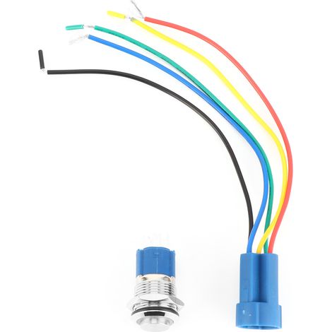 Interrupteur à bouton poussoir LED 12V 0,6 pouce, verrouillage automatique et réinitialisation, étanche, lumière blanche (1/5)