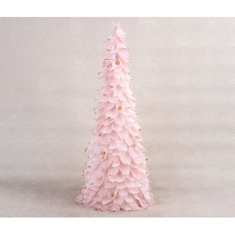 Dekoration MagicHome Weihnachten, Bäumchen aus Flaum, rosa, 24x60 cm (1/2)