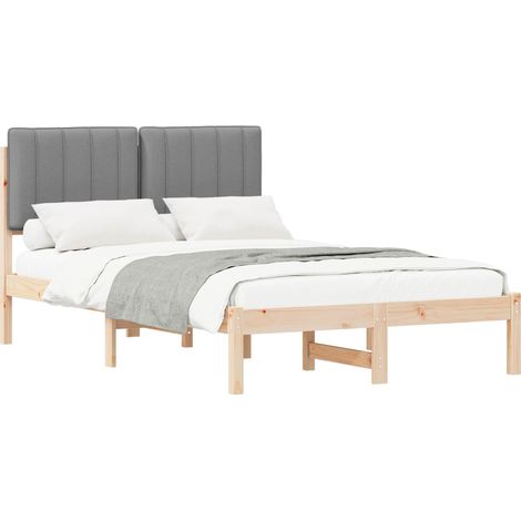 Maison Exclusive - Letto con Testiera Rivestita Grigio chiaro 120 x 190 cm