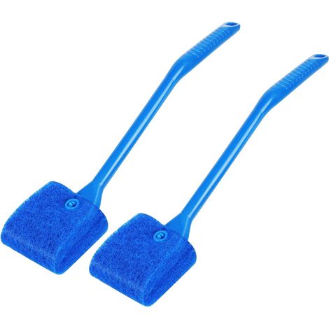 Brosse de Nettoyage Aquarium, 2PCS Grattoir Algues avec 40cm Manche, Raclette Aquarium Réutilisable, Nettoyeur Verre Fenêtre pour Masion, Aquariums, Bocal Poisson (1/5)