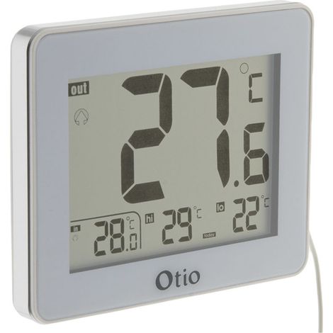 Otio – Thermomètre intérieur extérieur filaire avec écran LCD 9 cm – Sonde 1,5 m – Affichage températures -40°C à 70°C (1/5)