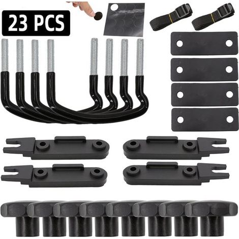 Accesorios para cofres de techo, Pernos en U para cofres de techo, Portaequipajes de techo, Soportes de montaje, Universal, Negro (1/5)