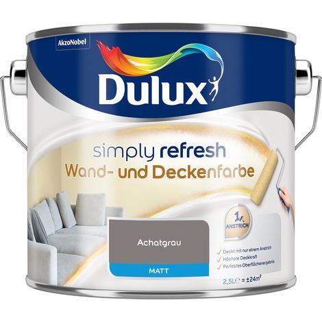 Dulux Simply Refresh Wand und Deckenfarbe - Achatgrau - 2,5 l - Erfrischende, langlebige Innenfarbe für ein schönes Zuhause (1/5)