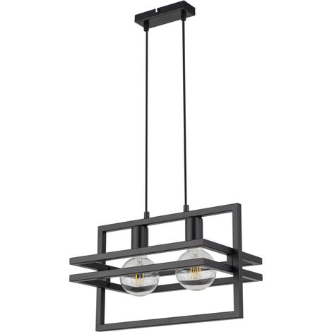 Suspension loft noire Merci 2 double E27 Sigma Lighting (1/2)