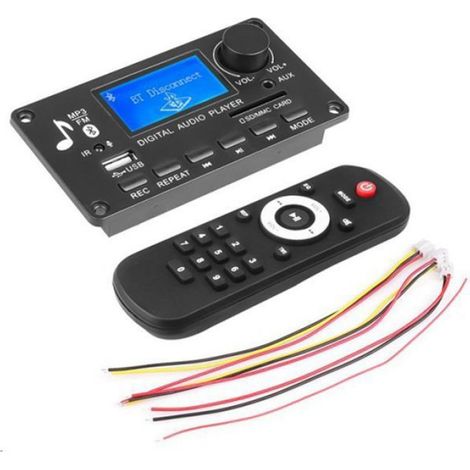 DC 12V MP3 DéCodeur Carte Amplificateur Autoradio RéCepteur Lecteur MP3 Bluetooth V5.0 USB SD Module MP3 FM AUX Enregistrement