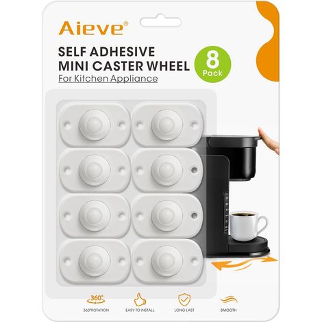 8 x Self Adhesive Kitchen Appliance Casters 360° Appliance Wheel for Moving Coffee Maker, Stove, Hot Air Fryer (1/5)