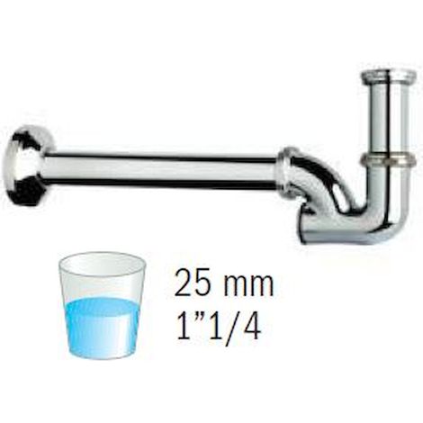 SCELTO DA DESIVERO Europa sifone lavabo u 1"1/4 con rosone ottone senza piletta tubo 25cm cromato codice prod: DSV09391