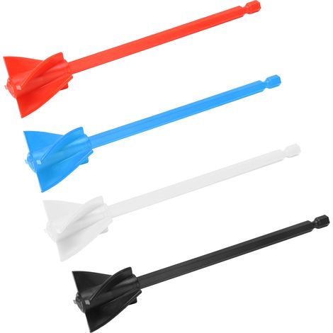 Palettes de mélangeur de résine, mélange uniforme et solide, 5 lames, accessoire de perceuse à peinture réutilisable, noir, rouge, blanc, bleu, 4 pièces