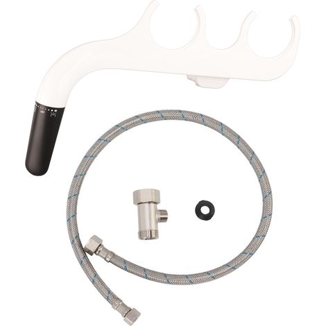 Lavette WC ultra fine avec raccord cuivre 7/8, buse double non électrique pour jet d'eau hygiénique et lavage intime. (1/5)