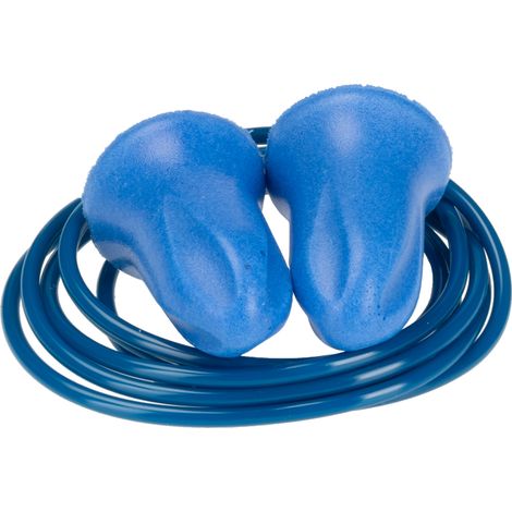 Bouchons d'oreilles détectables cordés jetables RS PRO 20dB Bleu x 200 paires ( Prix pour Boîte de 200 )