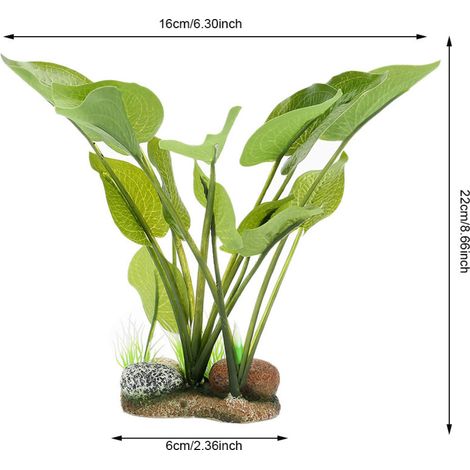 Pierre Artificielle avec Plantes Aquatiques Réalistes pour la Décoration de Piscine et Aquarium - (1/5)