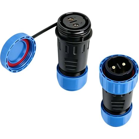 Prise Aviation IP68 50A LD24 2 Broches, Mâle Femelle, Contacts Dorés, 12V 24V 500V, Lot de 2 (1/5)