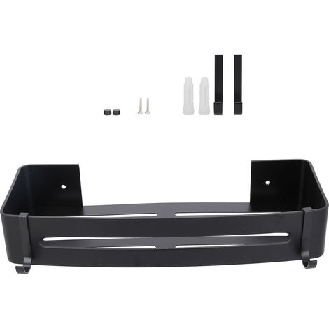 Support mural en aluminium pour douche - Porte-shampoing, gel douche et savon - Panier de rangement rectangulaire (1/5)